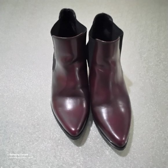 Santorini Brown Ankle Boots 3" Heels, Elastic Pull-on New Shelf Pulls US 5 - Picture 1 of 6